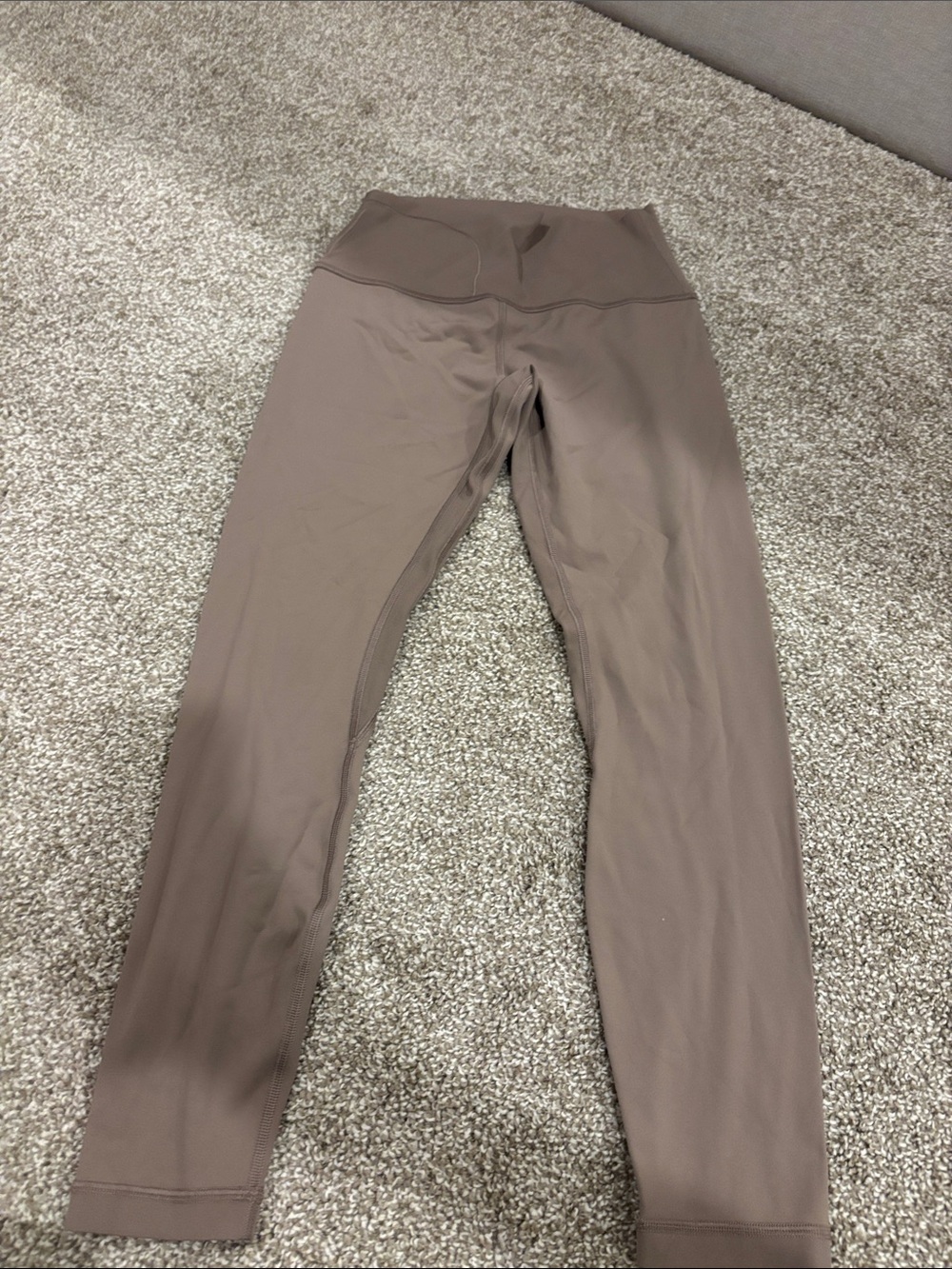 High-Waist Taupe Leggings with Supportive Waistband - Women